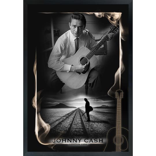 Johnny Cash Framed Man in Black PhotoGlass 29.5" x 38.5"